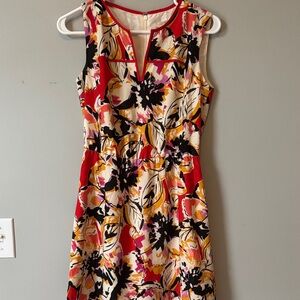 J. Crew Floral Dress - Red, Black, and Cream